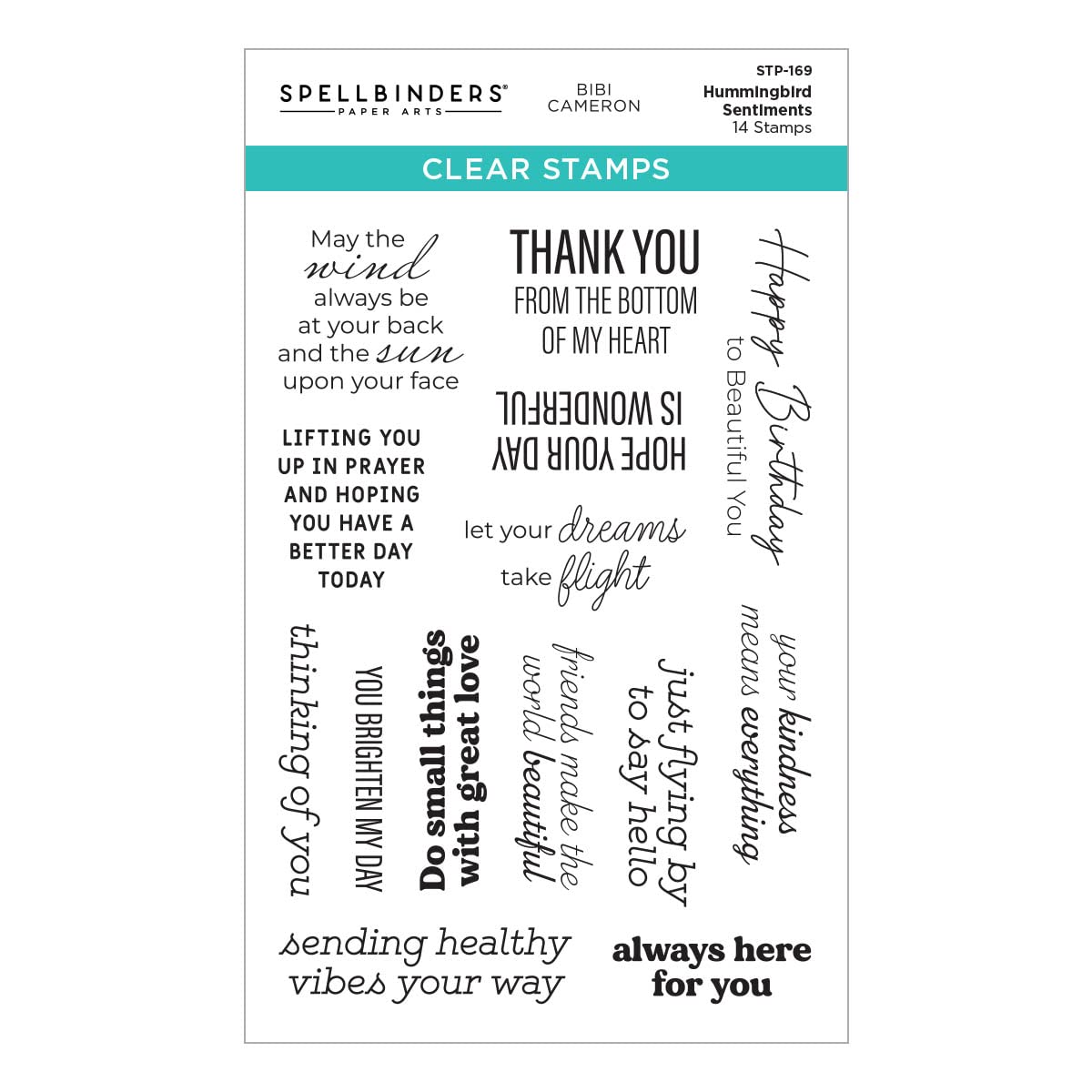 Spellbinders- Hummingbird Sentiments Clear Stamp Set from The Bibi's Hummingbirds Collection