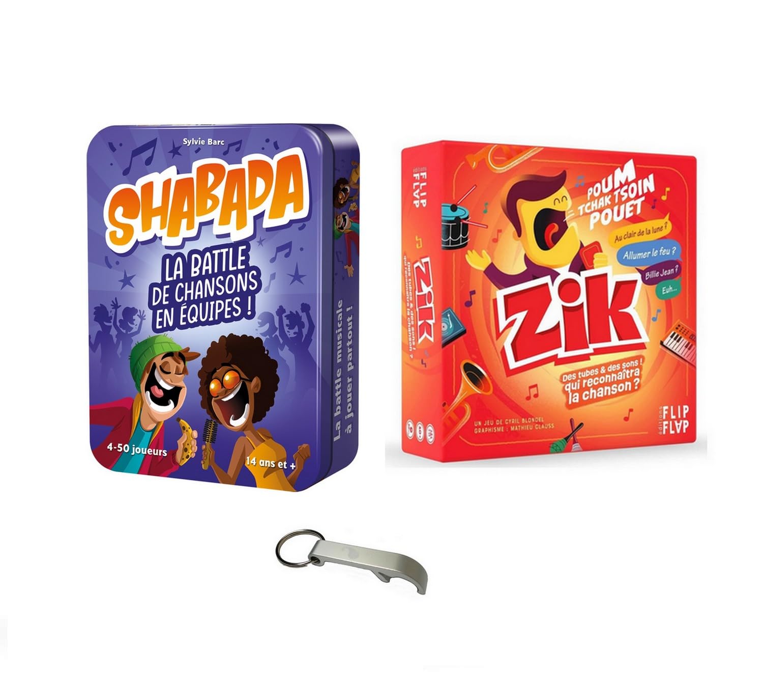 Set of 2 Saboteur Travel Games with Rebellious Mine + Zik New Edition + 1 Bottle Opener Blumie (Saboteur + Zik)