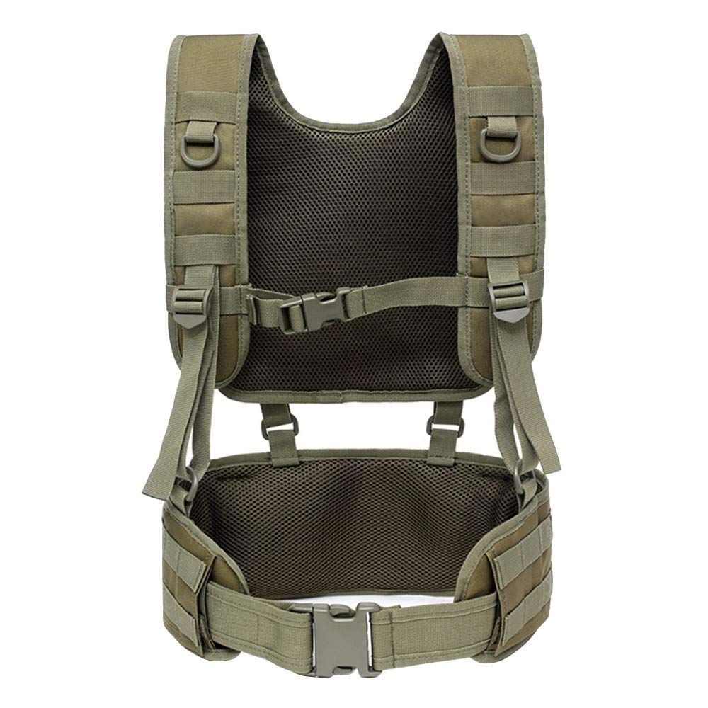 MiOYOOW Molle Vest Suspender Harness, Outdoor H-Harness Belt