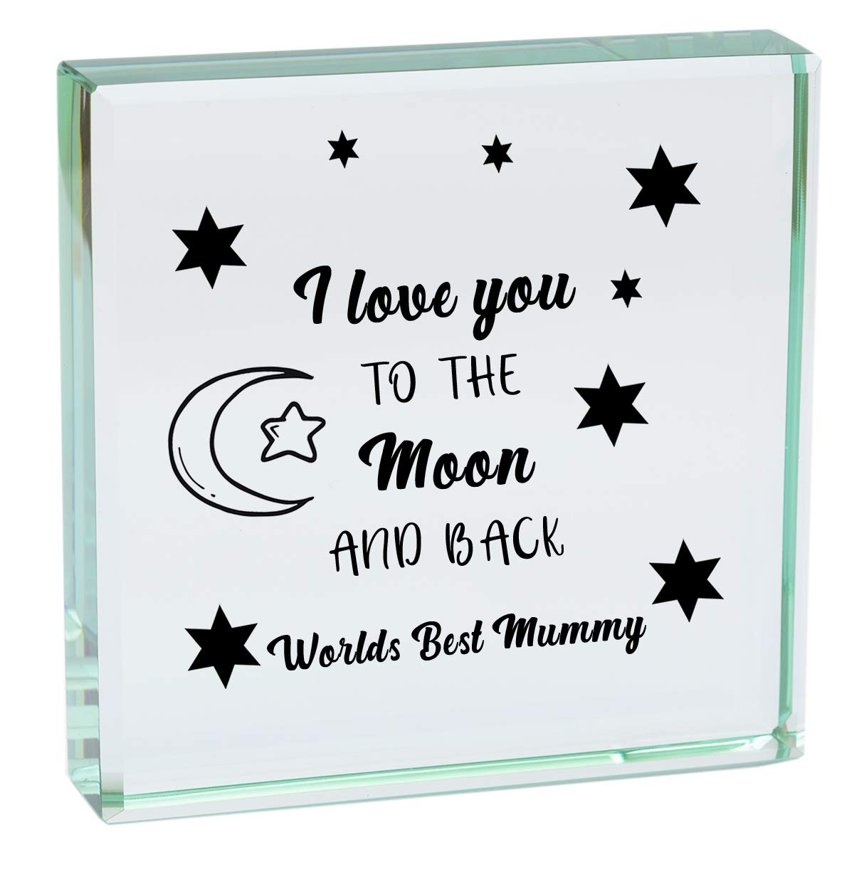 Chris Bag Of Goodies Worlds World's Best Mummy I Love You To The Moon and Back Glass Keepsake Gifts Idea From Son Daughter