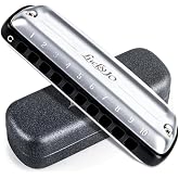 East top Lucky 10 Harmonica,10 Holes C key Blues Diatonic harp | Mouth Organ with Stainless Steel Silver cover For All Levels,Adults,Professionals and Players,as a Gift