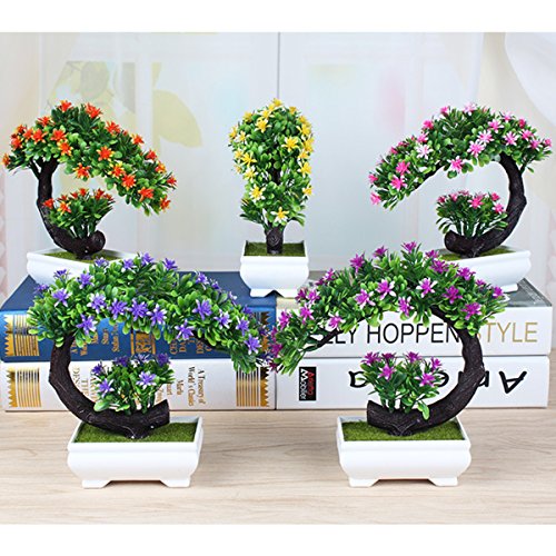 CAVEEN Artificial Topiary Plants in Pot Fake Green Bonsai Tree Decoration for Home Office Desktop Unique Gift #1
