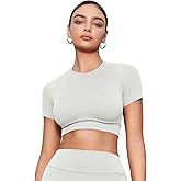 YEOREO Women's Short Sleeve Crop T-Shirt