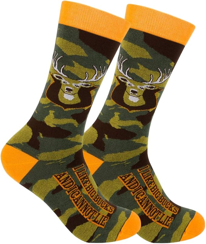 I Like Big Bucks and I Cannot Lie Funny Hunting Socks Made in the USA