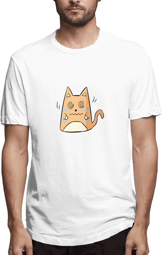 Amazon Co Jp メンズ Tシャツ シンプル 半袖t 丸首 萌え かわいい猫 おもしろいtシャツ 男性 無地 服 ファッション小物