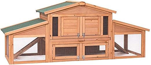 Xuanlan Poulailler Exterieur Jardin Arriere Grande Poule Maison Bois Clapier Cage Volaille Avec Run Amazon Fr Animalerie