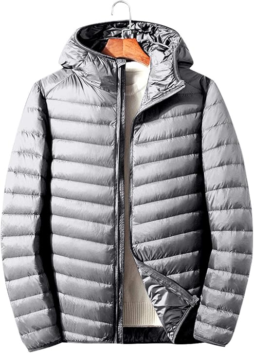Amazon 在庫処分 ウルトラライト ダウンジャケット メンズ ダウンコート ライトダウンジャケット 超軽量 ブルゾン フード付き ファスナーポケット 薄手 冬服 保温 撥水性 防風 防寒 暖かい 通勤 通学 カジュアル コンパクト収納 メンズファッション コート