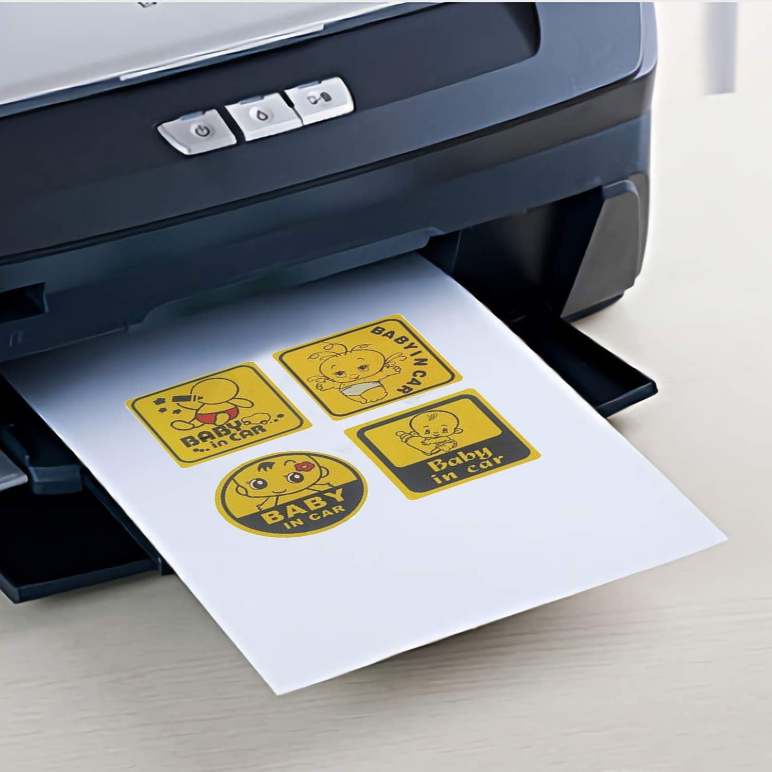 Printable Vinyl Sticker Paper for Inkjet Printer - 8.5"x11" 20 Sheets - Matte White Printable Sticker Paper Vinyl by JANDJPACKAGING : Office Products