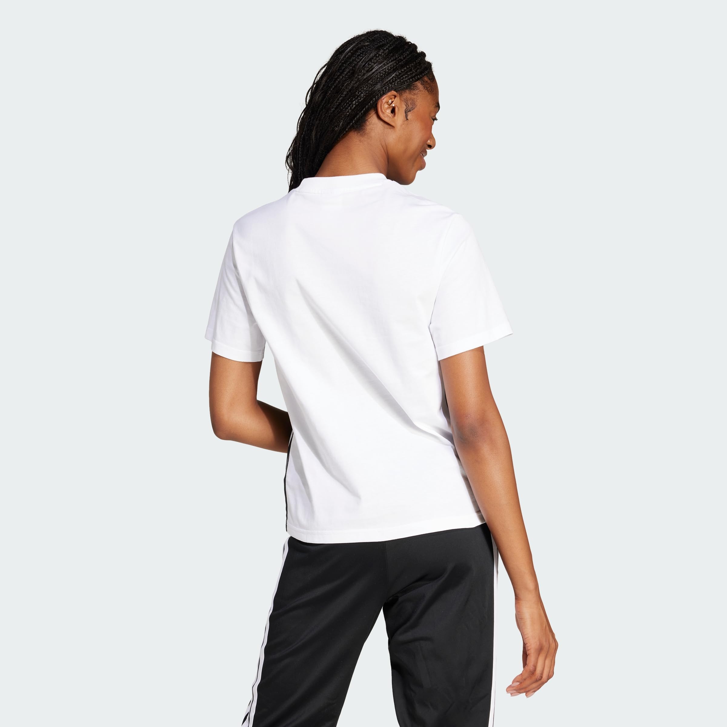 adidas Damen Essentials 3-Stripes Cotton Shirt, White/Black, XS 2