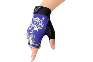 BXT Kids Fingerless Cycling Gloves Mittens Breathable Non-Slip Shock-Absorbing Kids Riding Bike Gloves Girls Boys Fishing Bicycle Roller Skating Hunting Climbing Half Finger Outdoor Sports Gloves