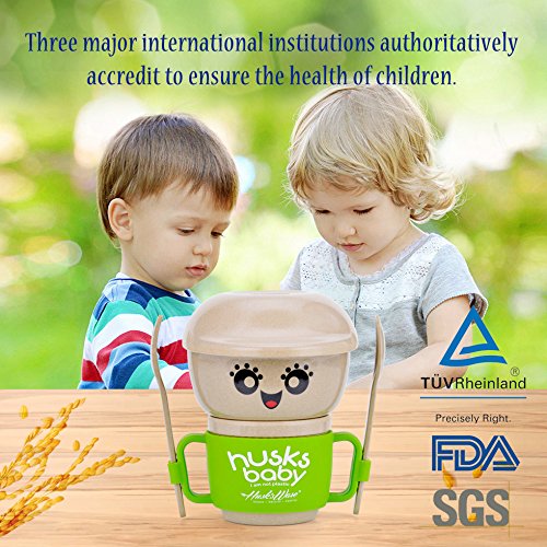 image for CENRY Kids Dinnerware Set - 5 Piece Childrens Dinnerware Sets, Wheat F