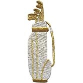 ETDesign #E02919S Small Silver Golf Club, Golf Bag Embroidery Iron On Applique Patch (Size:1.12" by 3.25")