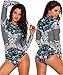 Funnygirl Women's Rashguard Long Sleeve Zip UV Protection Print Surfing Swimsuit Swimwear Bathing Suits
