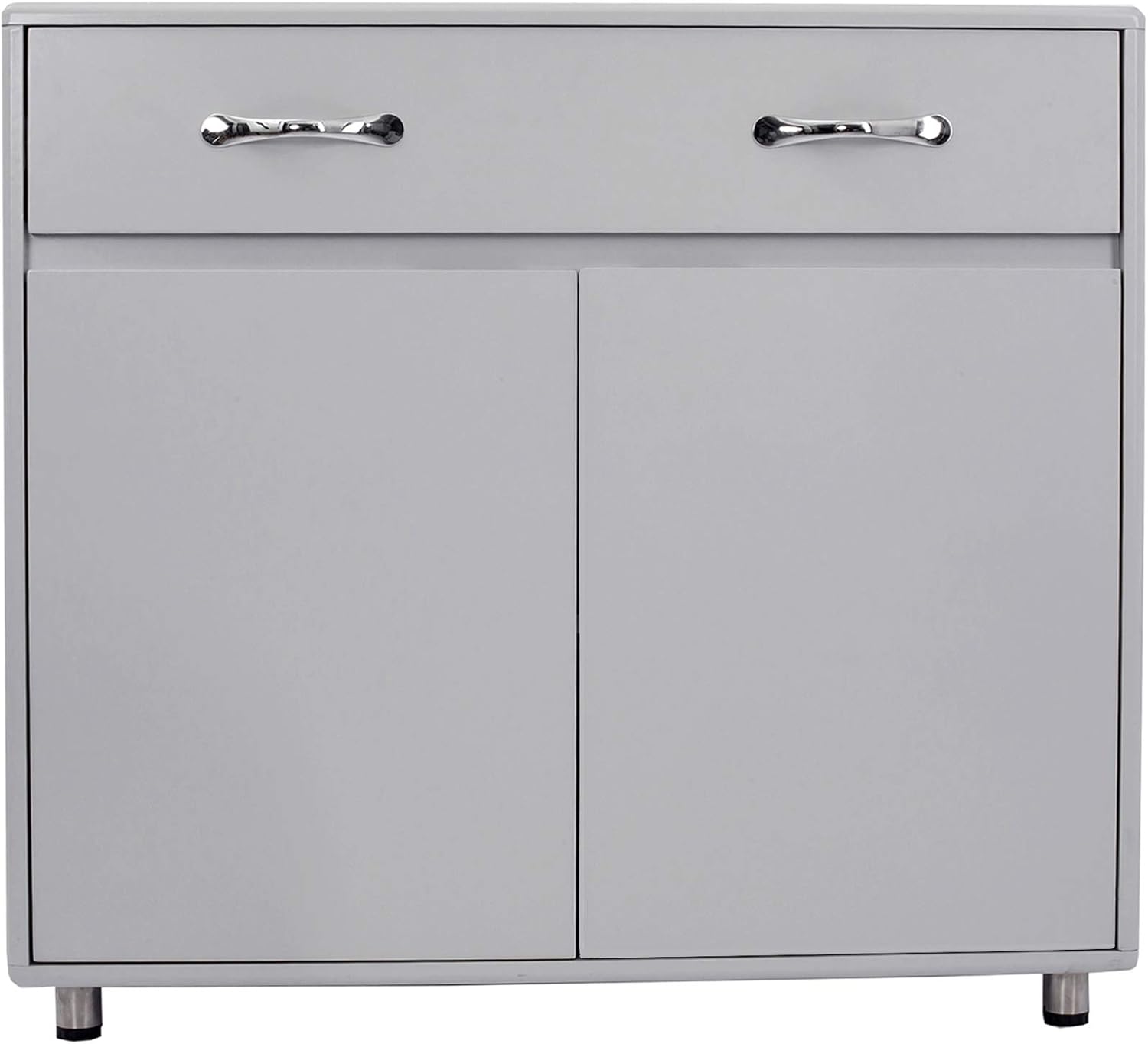 Amazon Com Glchq Storage Drawer File Cabinet Nightstand Side Cabinet Two Doors Grey Kitchen Dining