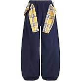 Aelfric Eden Baggy Barrel Sweatpants Women Plaid Belt Shawl Wide Leg Pants Casual Unisex Y2K Elastic Lantern Trouser Pants