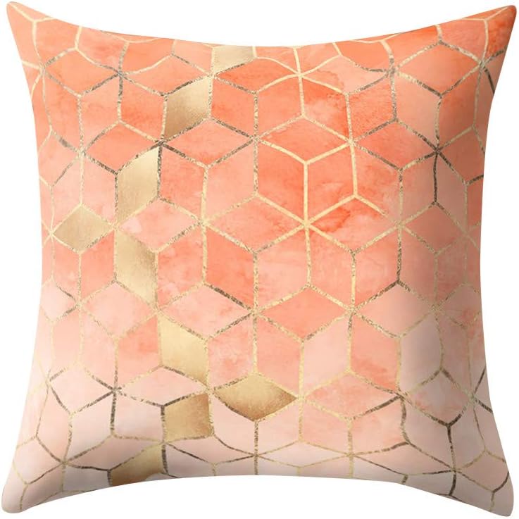Watopi Geometric Mosaic Throw Pillow Case,Triangle Rectangle,Cushion Covers,Silver Pink Rose Gold Classic Geometric Print Cushion Covers Throw Pillow Covers Cases for Couch Sofa Home Decor,45cm x 45cm