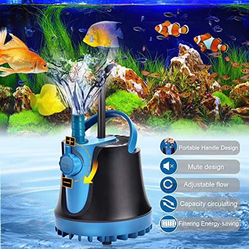 Submersible Water Pump 475GPH (1800L/H, 25W), Ultra Quiet Water Pump with Anti-Dry Safety Protection for Aquarium, Fish Tank, Pond, Fountain, Statuary, Hydroponics - Thumbnail 5