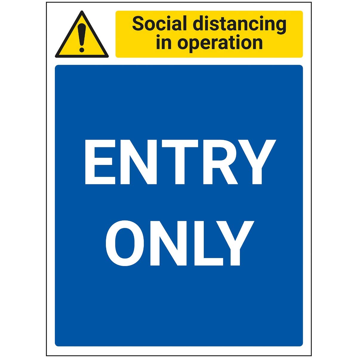 V Safety SD In Operation - Entry Only - 300mm x 400mm - 1mm Rigid Plastic