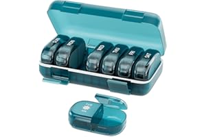 Pill Organizer 2 Times a Day, Large Weekly Pill Box 7 Day, Am Pm Pill Case with Removable Containers, Compact Medication Orga