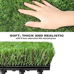 Artificial Grass Turf Interlocking Deck Tiles Set