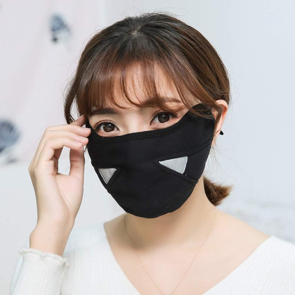 Anti Dust Mask Face Mouth Mask,Men Women Warm Mask Autumn Winter Riding Cotton Breathable Dust-Proof Mask Black