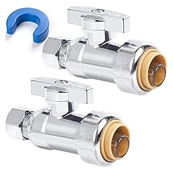 JUWO 1/2" x 3/8" OD Compression Straight Stop Valve