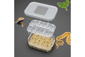 LIZHOUMIL 12 Grids Reptiles Eggs Incubator Tray,Incubation Box for ing Snake, Lizards, Gecko Egg,Reptile Breeding Box Reptile Transparent Box Incubator Supplies