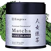 Emptea Yame Matcha Powder Premium Ceremonial Grade – First Harvest Stone-milled Premium Blend Japanese Green Tea Powder from Yame Japan 1.06 oz (30g) Tin
