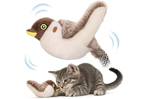 CKFPS Flying Bird Cat Toy – Interactive Flappy & Chirping Bird for Indoor Cats (Simulated Fluttering, Not Airborne), USB Rechargeable, Motion Activated Cat Toy to Encourage Exercise & Hunting Instincts
