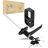 Hurrikom shed Door Latch shed Door Handle with 5-1/2" Stem,shed Door Lock Matching Set Includes 5 Keys forPlayhouses, shed Latch Chicken Coops,Camper, RV, Garage Door(Black)