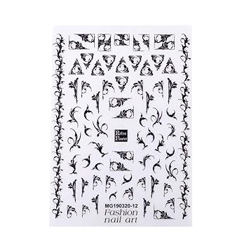 Buy Lace Black And White Nail Art Stickers Tape Adhesive Diy