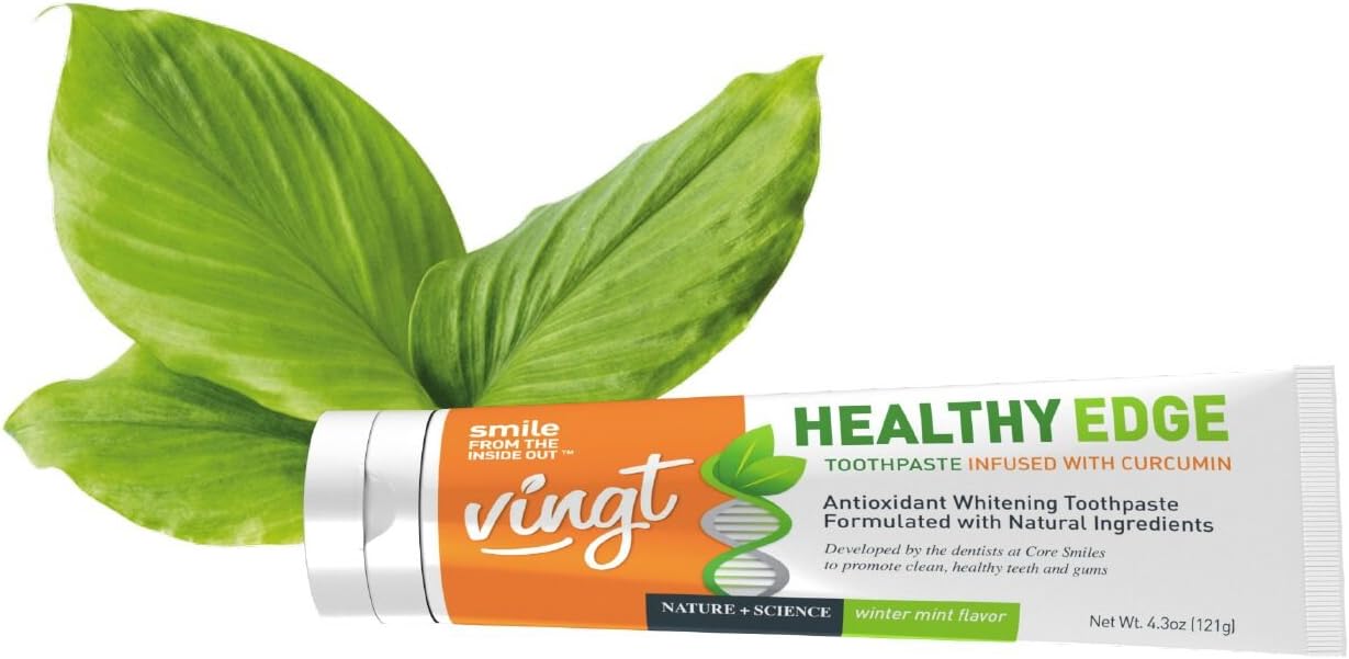 VINGT Antioxidant Whitening Toothpaste Infused with Curcumin, the Active Component of Turmeric