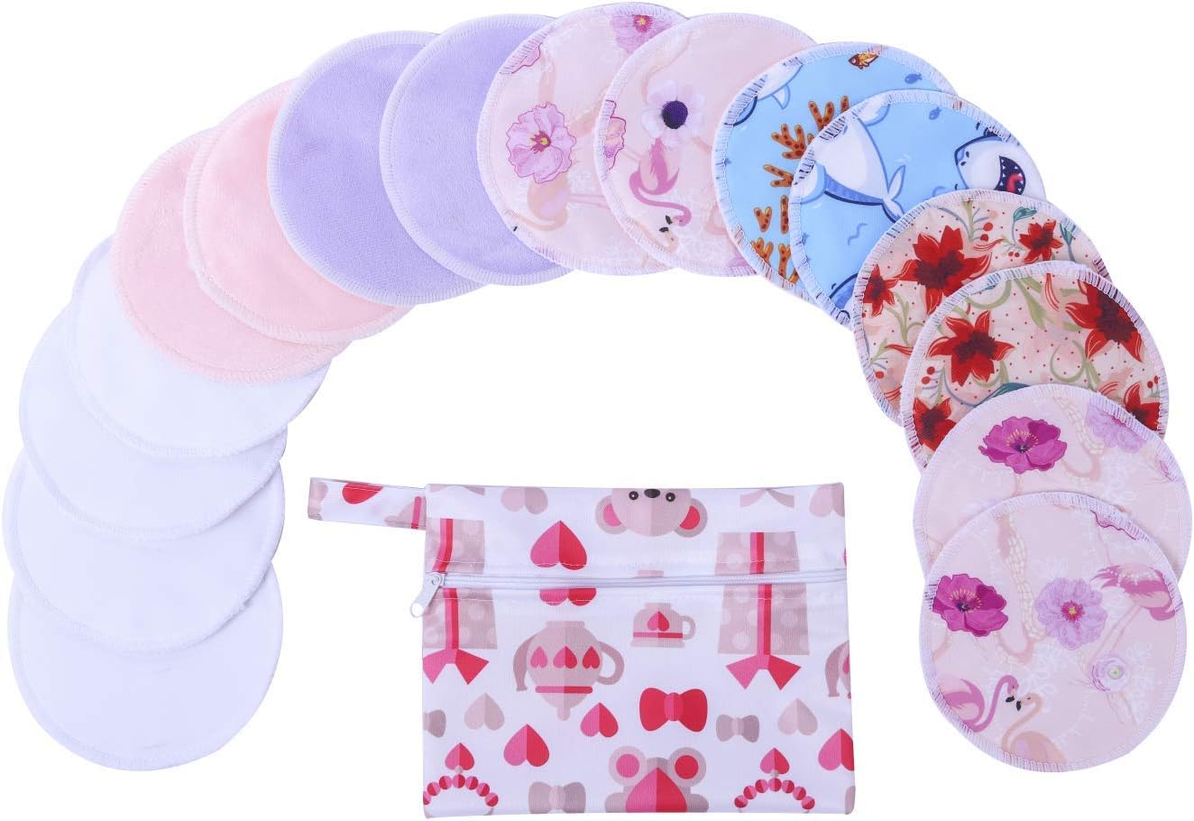 Reusable Bamboo Breast Pad Nursing Pads for Mum Washable Waterproof Pregnant 4.7 inch,Bamboo Fabric Material Inner/Reusable Nursing Pads (Circular Design)