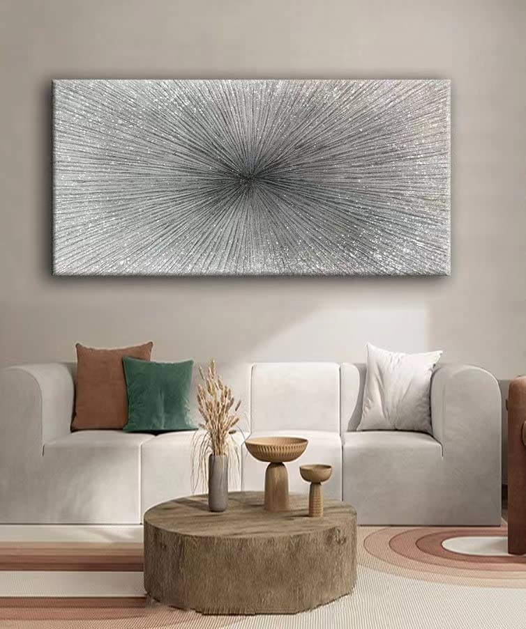 YaSheng Art Landschafts-Gemälde 60x120 Cm – Handgemaltes Ölgemälde Auf Leinwand, Schmetterling Mit Perlenfarbe, 3D-Textur