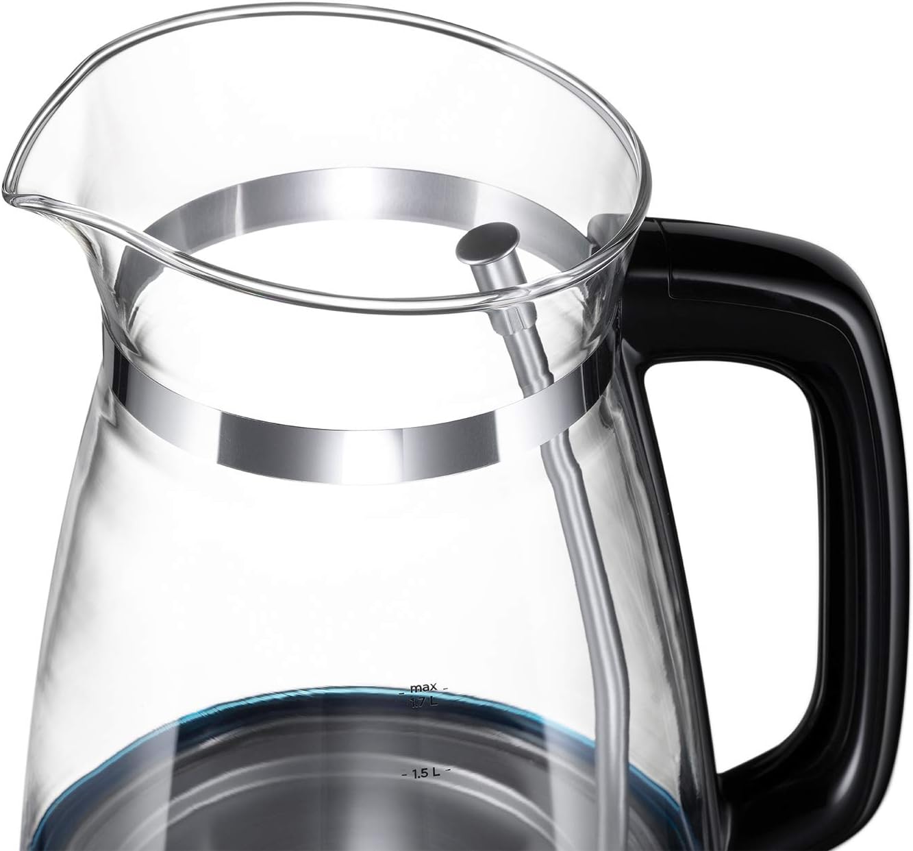 Russell Hobbs Carafe Style 1.7L Cordless Electric Glass Kettle with black handle - Image 3