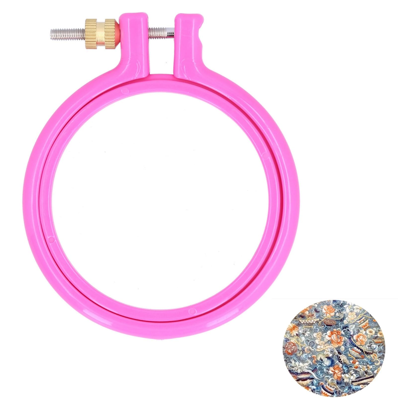 Round Embroidery Hoops, Plastic Cross Stitch Hoops 3/4/5 Inch Small Embroidery Circle Hoop Adjustable Stitch Hoop Rings for Art Craft Sewing(3 inches)