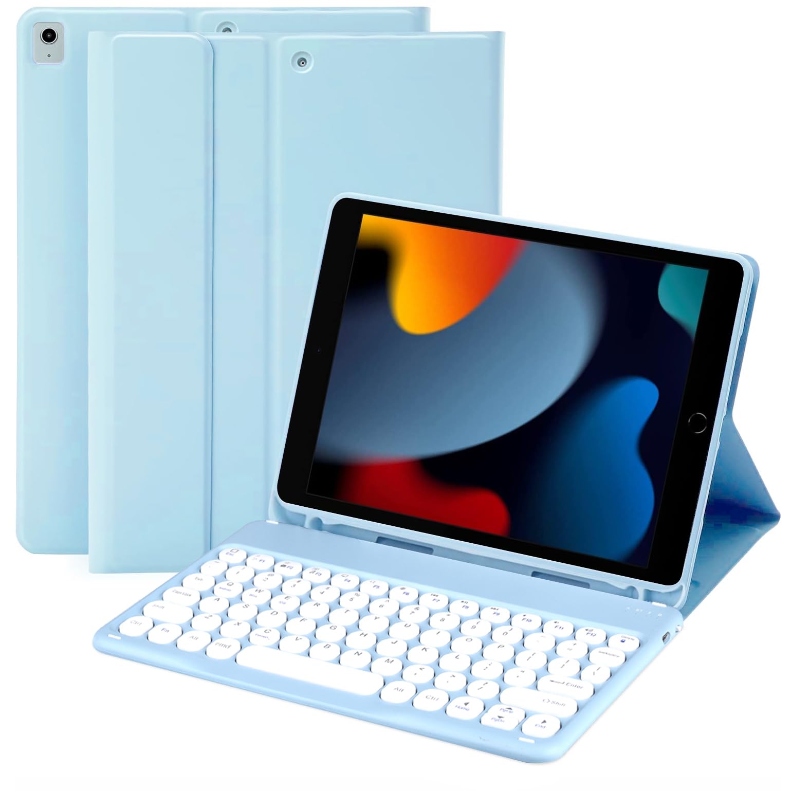 Tasnme Keyboard Case for iPad 10.2-inch iPad 9th Generation (2021) / iPad 8th Gen (2020) / 7th Gen (2019), Magnetic Detachable Wireless Keyboard for iPad Air 3/iPad Pro 10.5, Bulit-in Pencil Holder