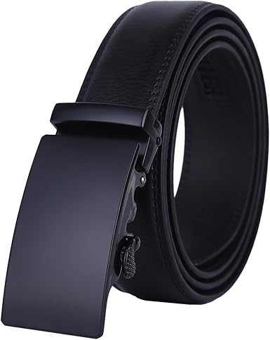 Lavemi Men's Real Leather Ratchet Dress Belt with Automatic Buckle,Elegant Gift Box
