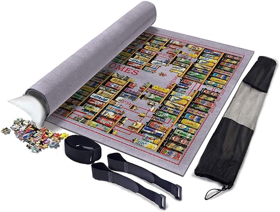 DSACXZ Jigsaw Puzzle Roll Mat, Puzzle Saver Store 500 1000 1500 Pieces Felt Puzzle Mat, No Folded Creases Puzzle Storage Puzzle Saver, Up To 1,500 Pieces