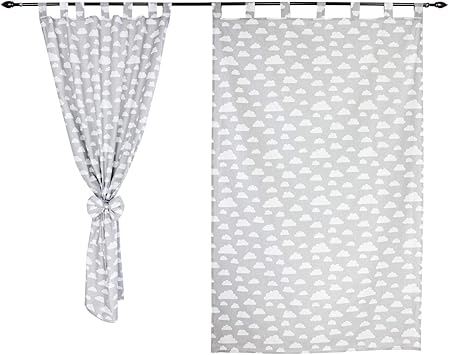 Tuptam Children S Room Tab Top Curtains With Tiebacks Clouds