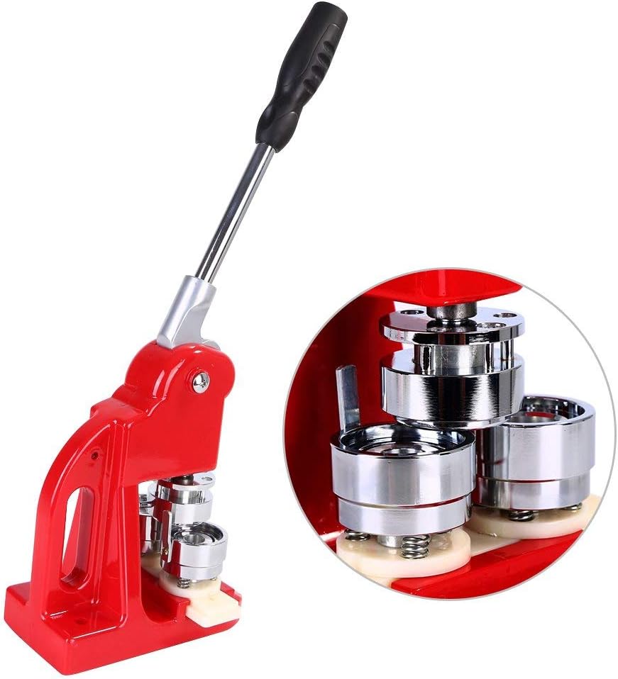 2.5cm (1'') Badge Maker Machine, Badge Punch Press Button Maker with 1000 Button Parts and Circle Cutter (25mm)