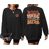 Migxsaf Dog Mom Sweatshirt Cute Paw Print Mama Sweatshirts for Women Lover Gifts Funny Long Sleeve Shirts Graphic Pullover