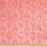 Shannon Minky Embossed Arrow Cuddle Coral Fabric By The Yard