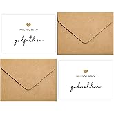 GroomBrideGifts Will You Be My Godparents, God Parent's Proposal Cards Gifts with Envelope, Cute Gifts for Godparents On Wedding Day.(Godfather/Godmother B)