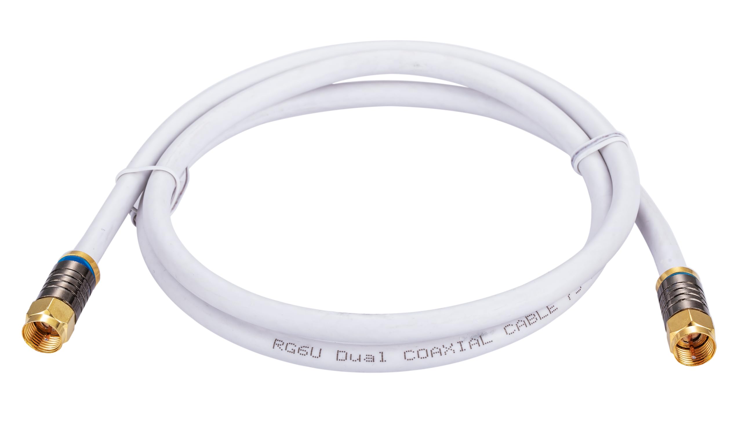 Cables Direct Online 1.5M White RG6 Coax Cable Dual Shield Outdoor/Indoor Coaxial BNC Extension Wire For Satellite Dish Cable TV Antenna