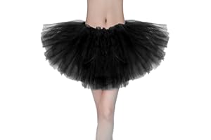 HEWASME Adult Tutu Tulle Skirts for Women,5 Layered Short Tutu,Ballet Cheerleading Girl Cute Skirts,for Cosplay Dance Party Costume