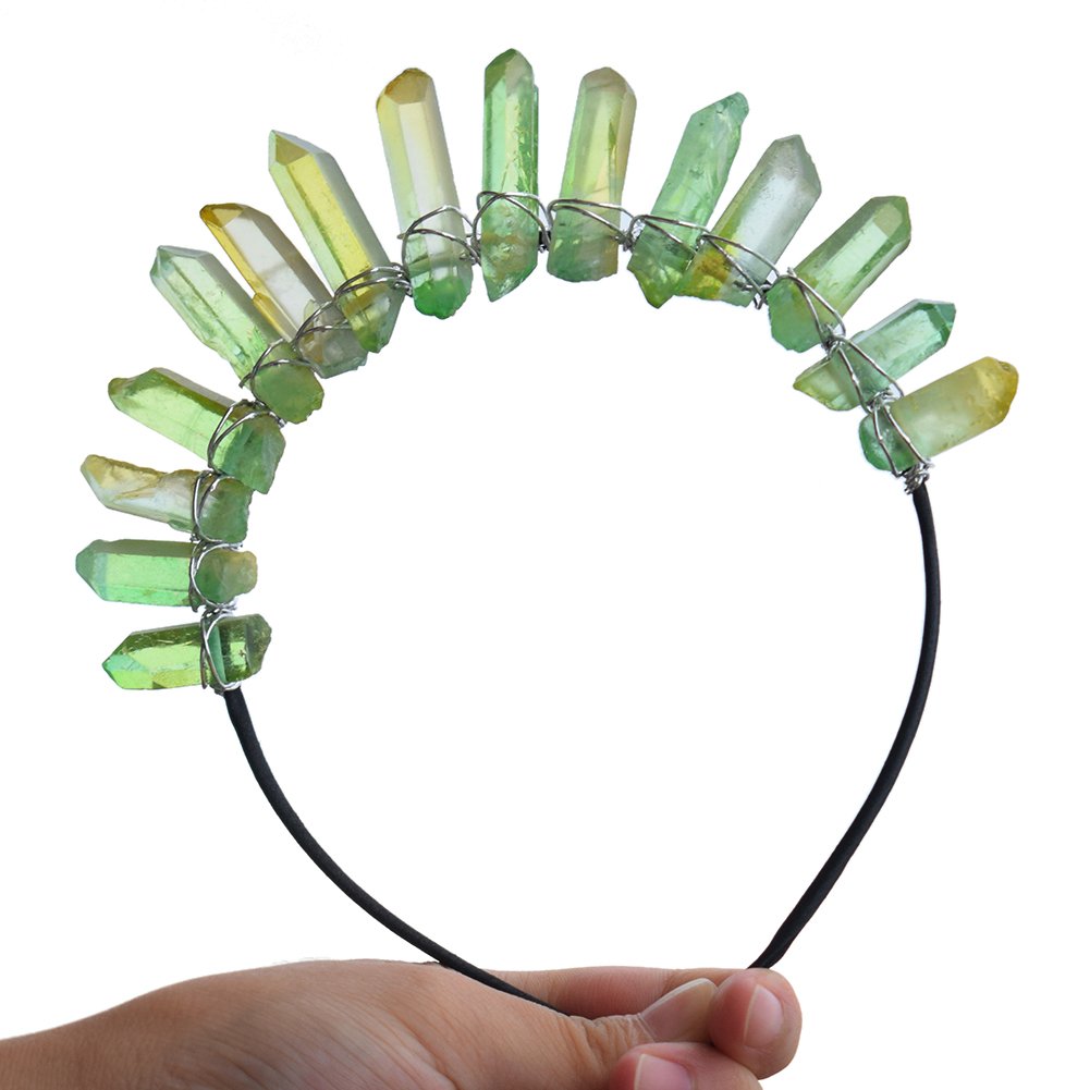 GRACEART Crystal Quartz Tiara Mermaid Crown Headband (Full Crown-05)