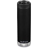 Klean Kanteen TKWide Insulated Coffee Tumbler with Cafe Cap - Stainless Steel & Thermal Tumbler - Black, 20 oz