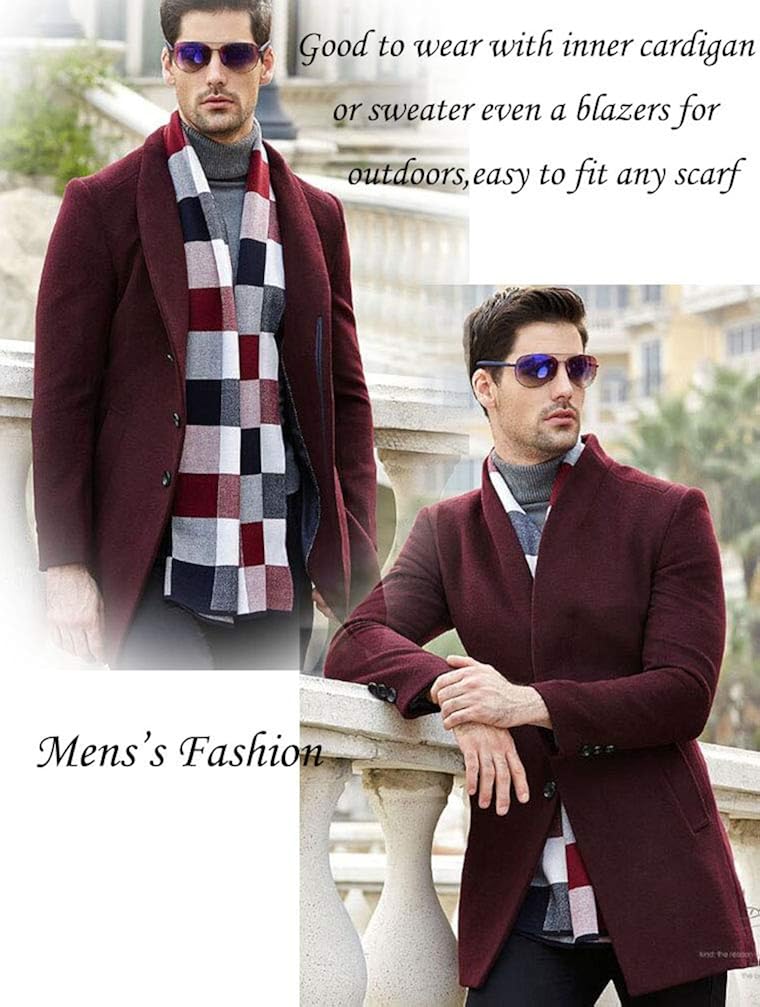 Mordenmiss Men's French Woolen Coat Business Down Jacket Trench Topcoat at  Men’s Clothing store