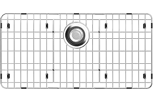 jkxoo 28-7/8’’ x 14-3/8’’ Sink Protectors for Kitchen Sink, Stainless Steel Kitchen Sink Protector, Sink Grate for Bottom of Kitchen Sink with Rear Drain, Sink Grid for Single Bowl Kitchen Sink